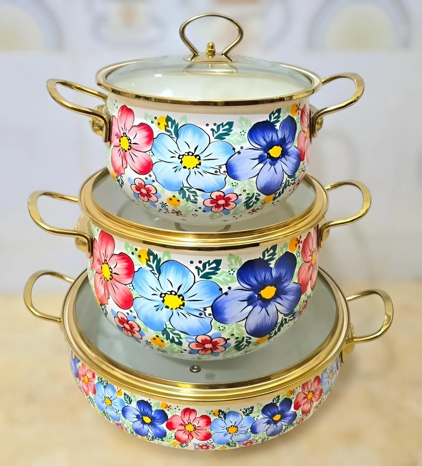 3pc Enamal casserole set - Image 2