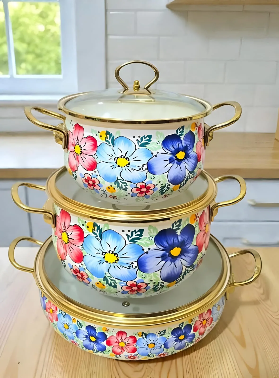 3pc Enamal casserole set