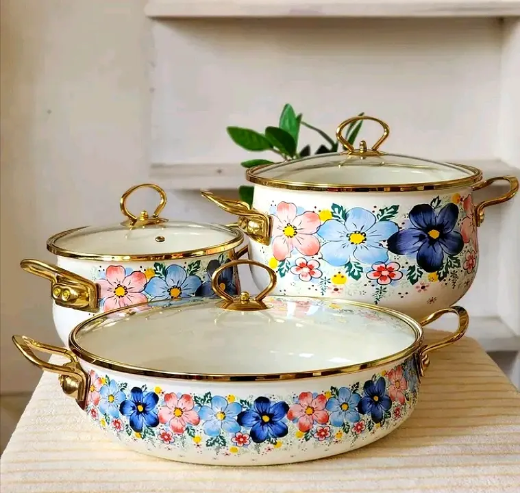 3pc Enamal casserole set - Image 3