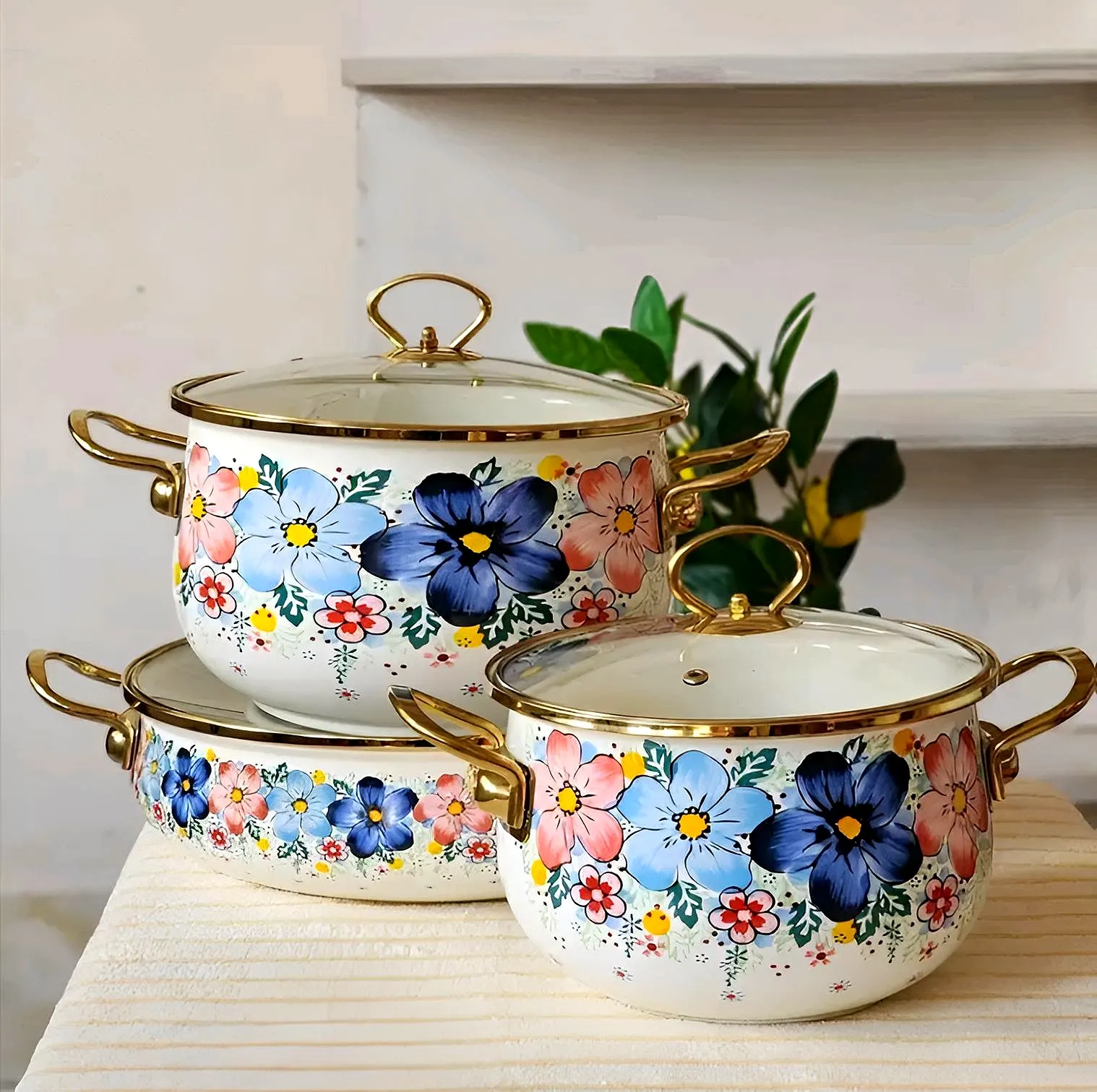 3pc Enamal casserole set - Image 4