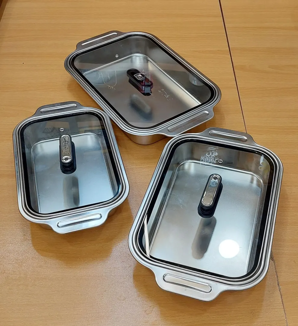 3pc ss servingdish with glass lid 2 - Image 3