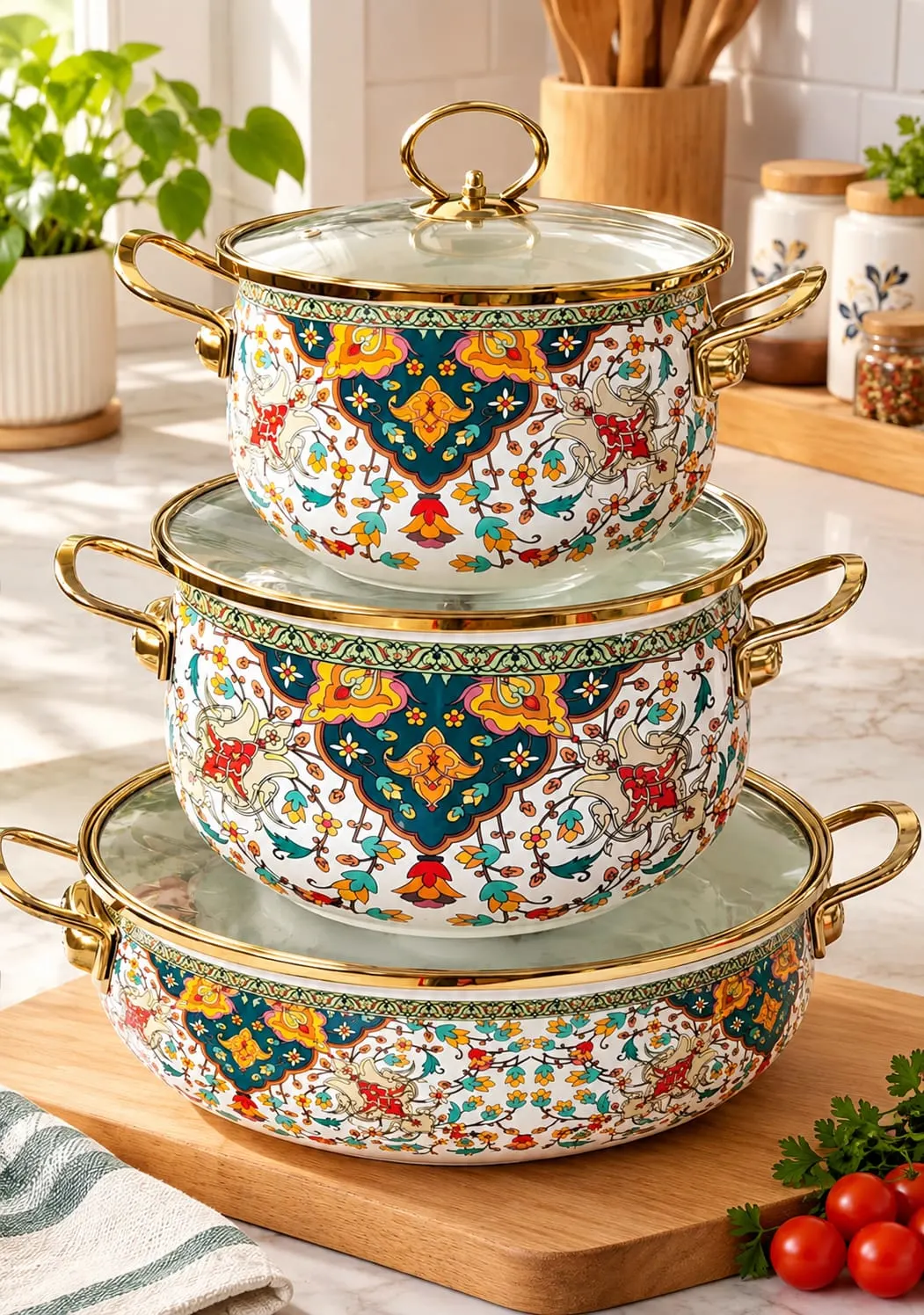 3pc Enamal casserole set-3